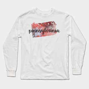 pennsylvania - calligraphy and abstract state outline Long Sleeve T-Shirt